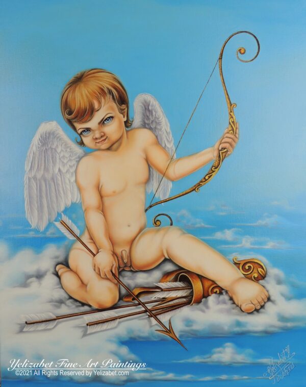 Naughty Cupid Oil Painting by Yelizabet